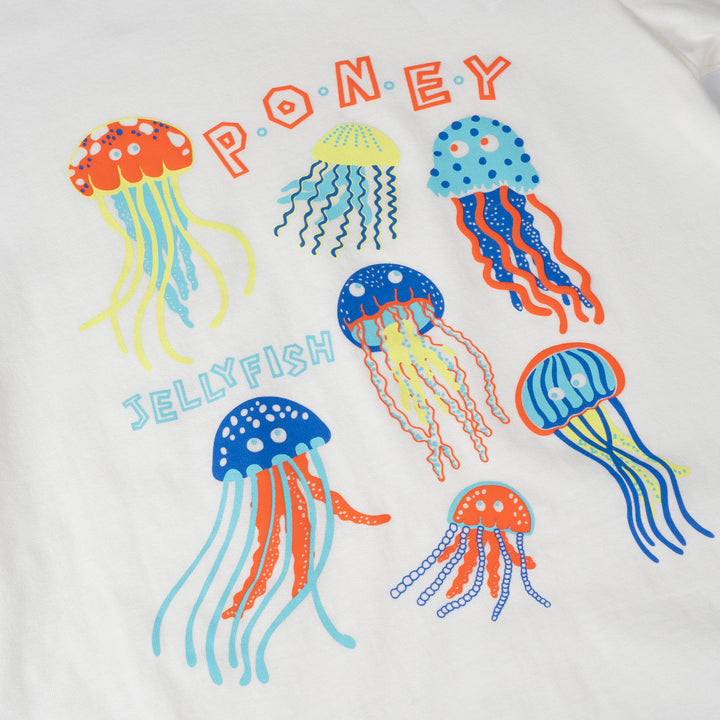 Poney Baby Boys White Jellyfish Friends Short Sleeve Tee