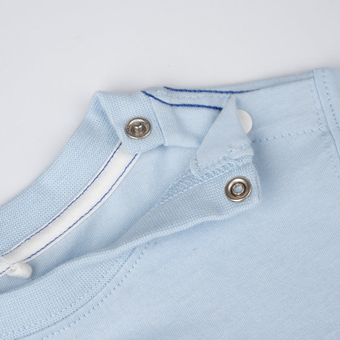 Poney Baby Boys Light Blue Seagull On A Ship Short Sleeve Tee