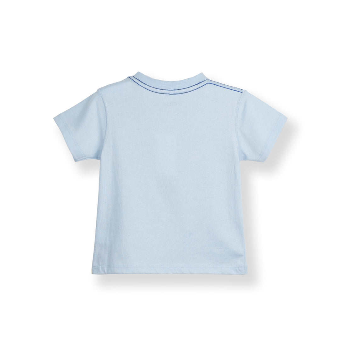 Poney Baby Boys Light Blue Seagull On A Ship Short Sleeve Tee