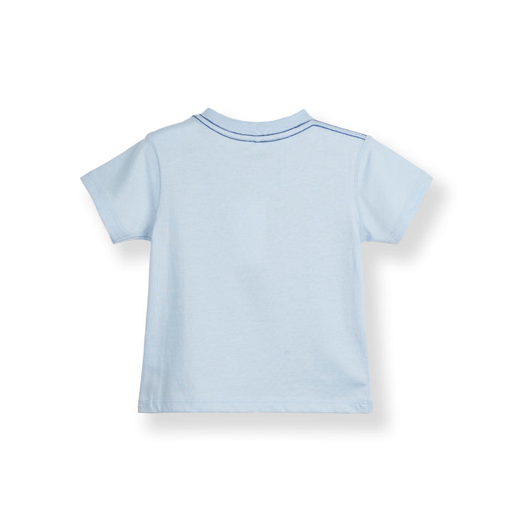 Poney Baby Boys Light Blue Seagull On A Ship Short Sleeve Tee