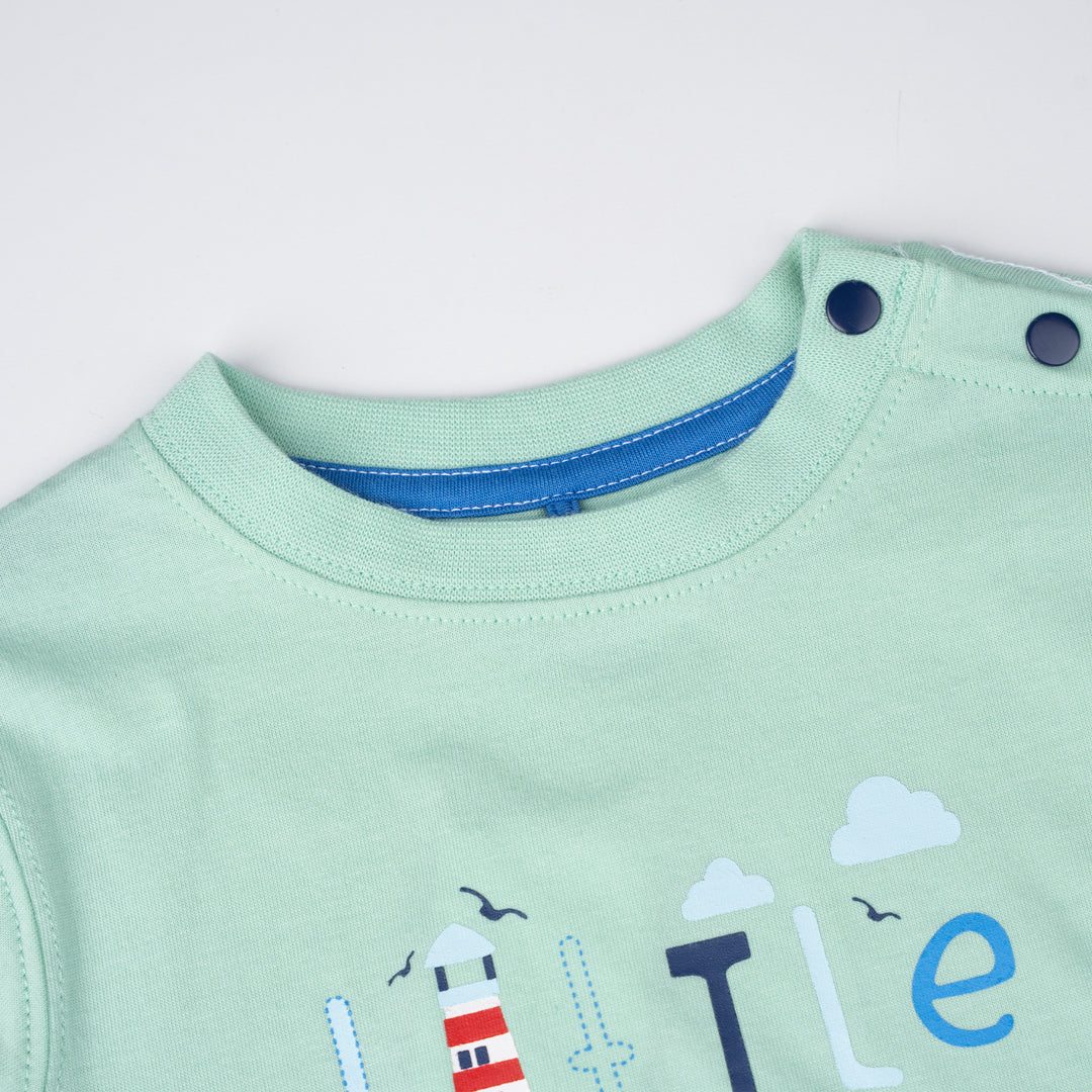 Poney Baby Boys Green Little Explorer Short Sleeve Tee