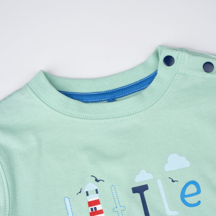 Poney Baby Boys Green Little Explorer Short Sleeve Tee
