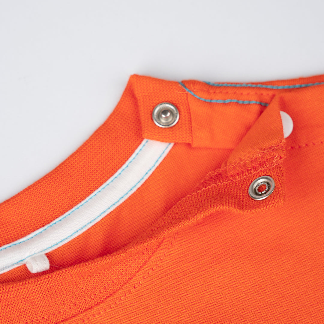 Poney Baby Boys Orange Summer Vibes Short Sleeve Tee