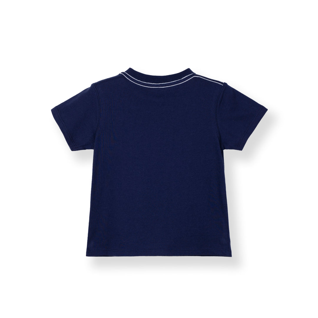 Poney Baby Boys Navy Shark Trio Squad! Short Sleeve Tee