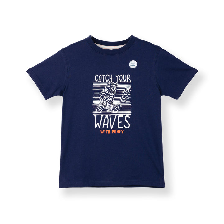 Poney Boys Navy Catch Your Waves Short Sleeve Tee