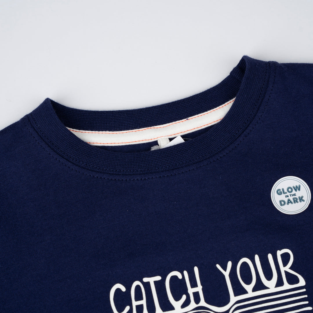 Poney Boys Navy Catch Your Waves Short Sleeve Tee