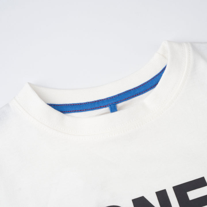 Poney Boys White Cool Repeated 'PONEY' Graphic Short Sleeve Tee