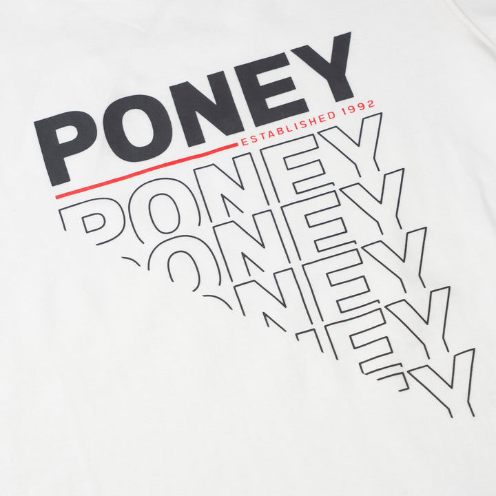 Poney Boys White Cool Repeated 'PONEY' Graphic Short Sleeve Tee