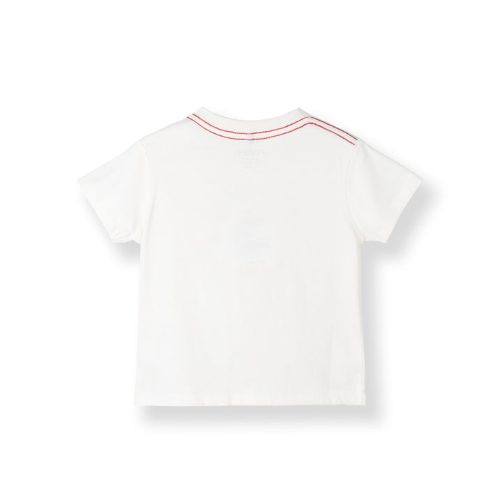 Poney Baby Boys White Cool Repeated 'PONEY' Graphic Short Sleeve Tee