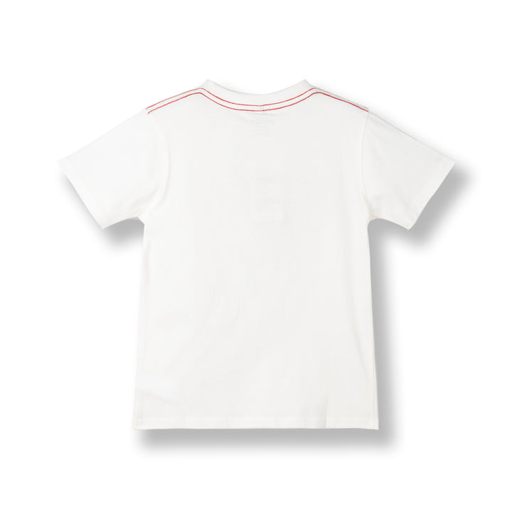 Poney Boys White Cool Repeated 'PONEY' Graphic Short Sleeve Tee
