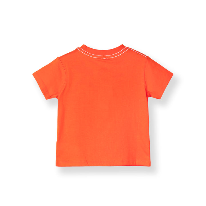 Poney Baby Boys Orange Varsity-Style 'PONEY' print Short Sleeve Tee
