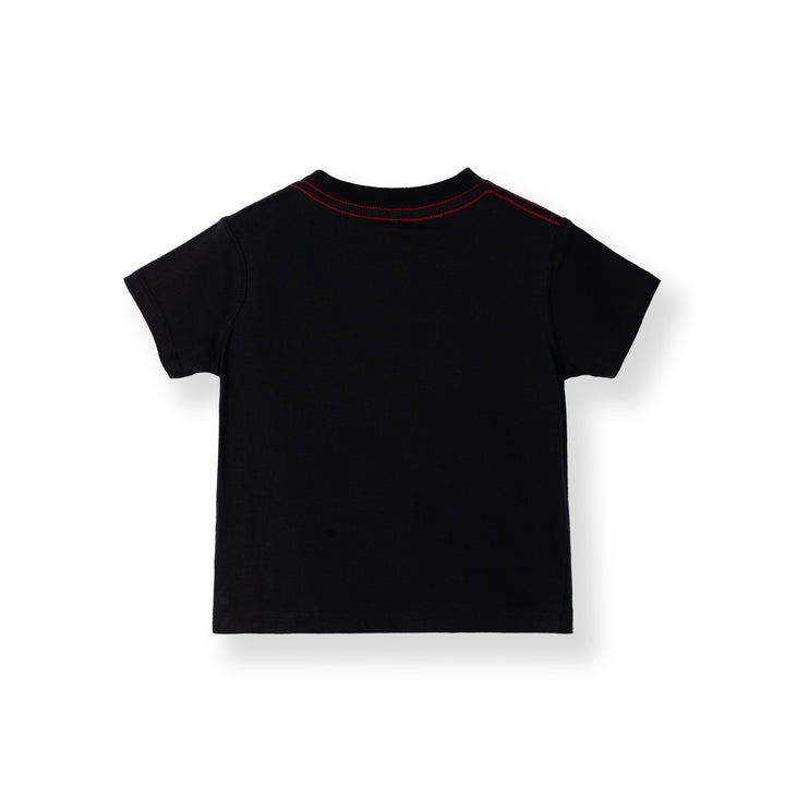 Poney Baby Boys Black 'PONEY' Logo in Comic Burst Short Sleeve Tee
