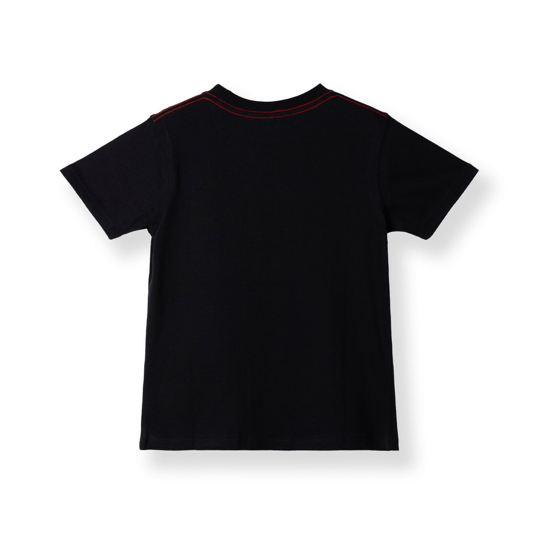 Poney Boys Black 'PONEY' Logo in Comic Burst Short Sleeve Tee