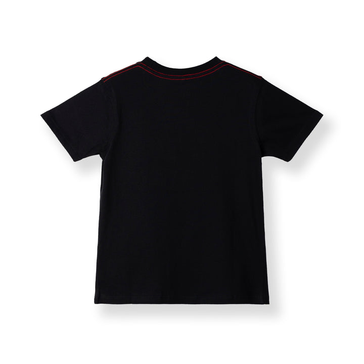 Poney Boys Black 'PONEY' Logo in Comic Burst Short Sleeve Tee