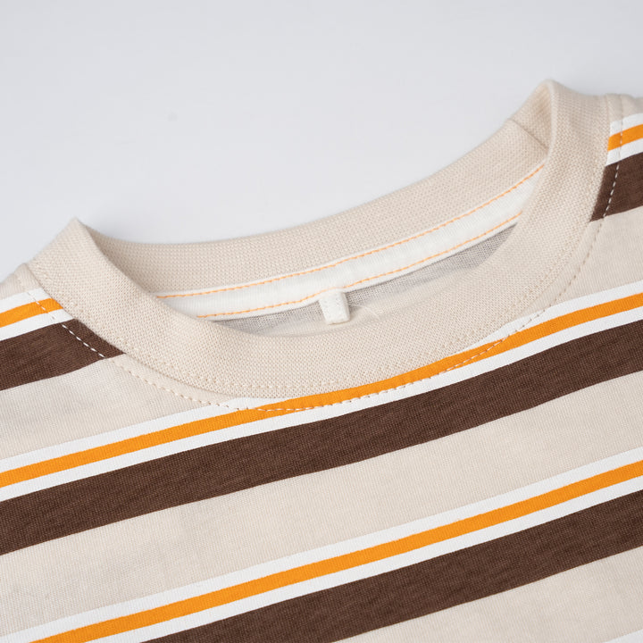 Brown Classic Striped Short Sleeve Tee