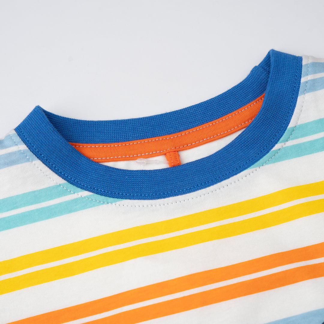 Orange Classic Stripes Short Sleeve Tee