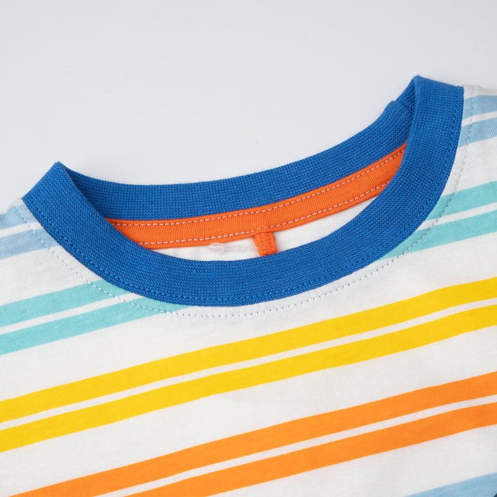 Orange Classic Stripes Short Sleeve Tee