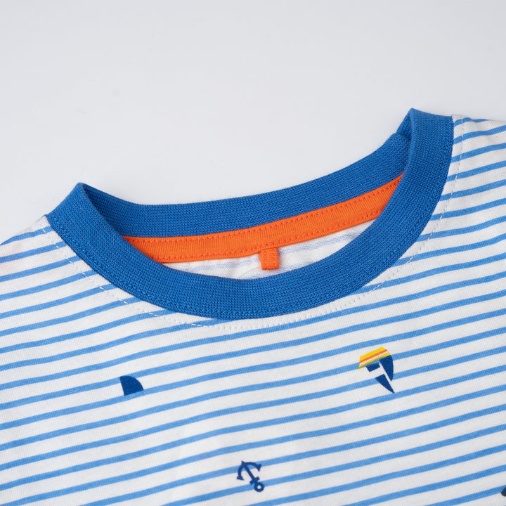 Blue Classic Stripes Short Sleeve Tee