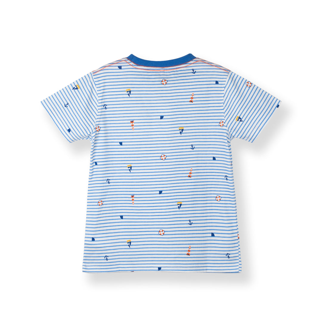 Blue Classic Stripes Short Sleeve Tee