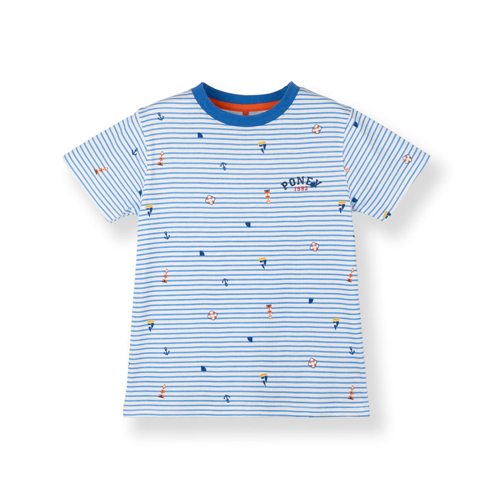 Blue Classic Stripes Short Sleeve Tee