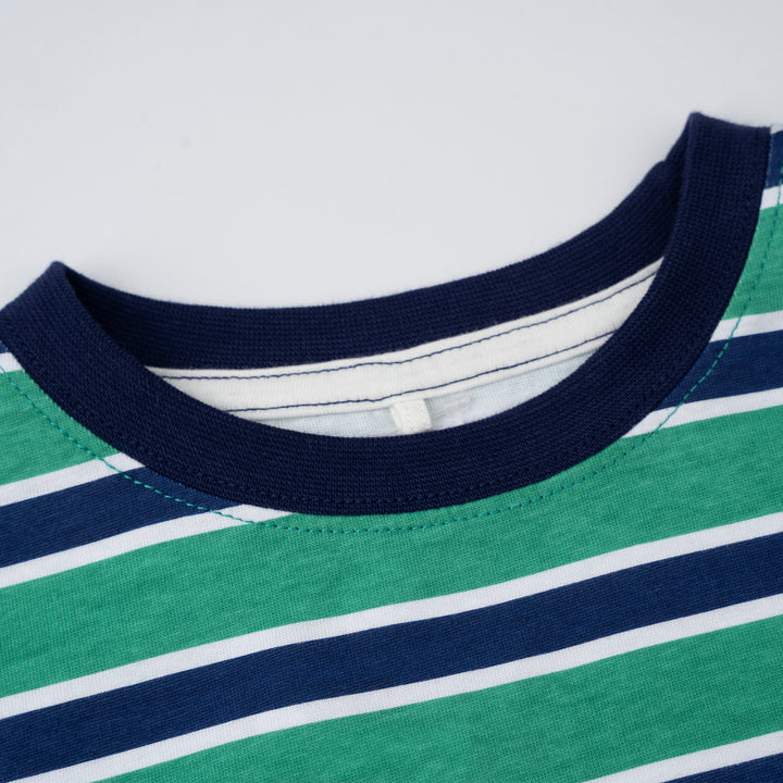 Green Classic Stripes Short Sleeve Tee