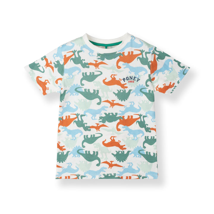 Poney Baby Boys Green Dinosaur Camo Short Sleeve Tee