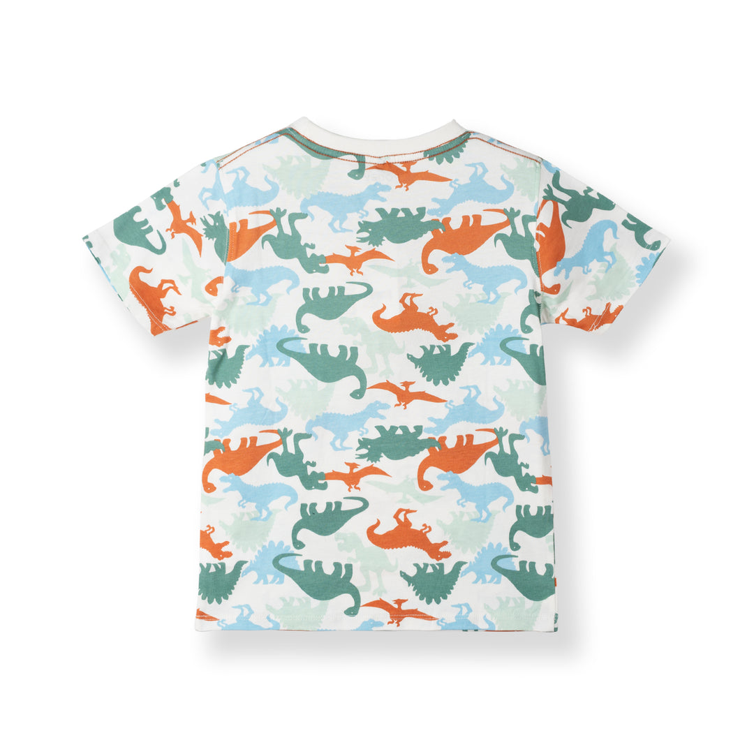 Poney Baby Boys Green Dinosaur Camo Short Sleeve Tee