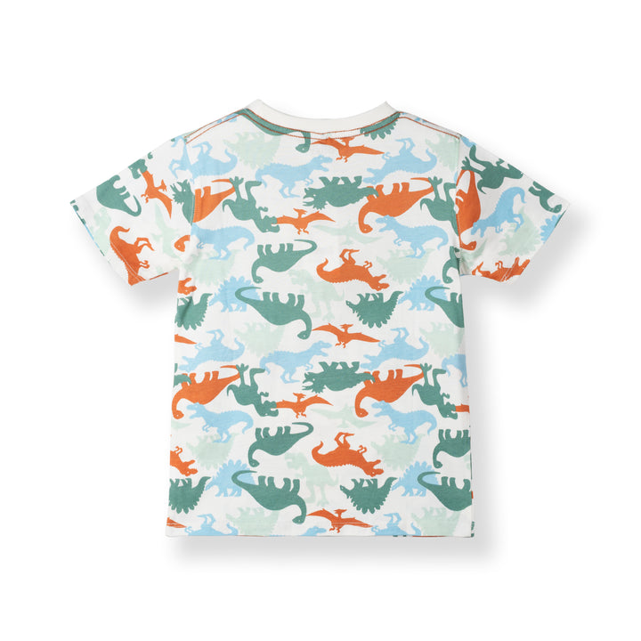 Poney Baby Boys Green Dinosaur Camo Short Sleeve Tee