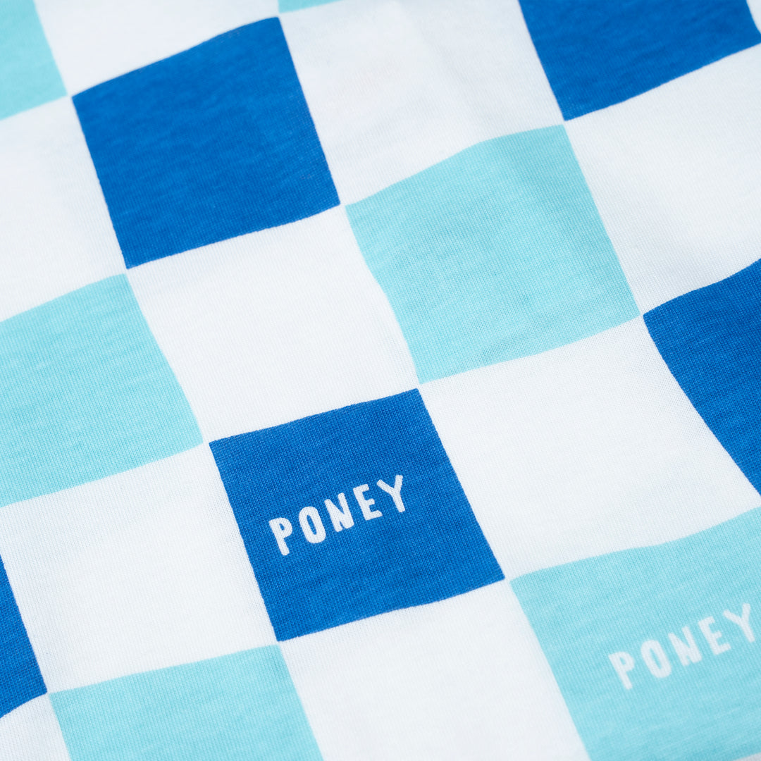 Poney Baby Boys Blue Checkered Short Sleeve Tee