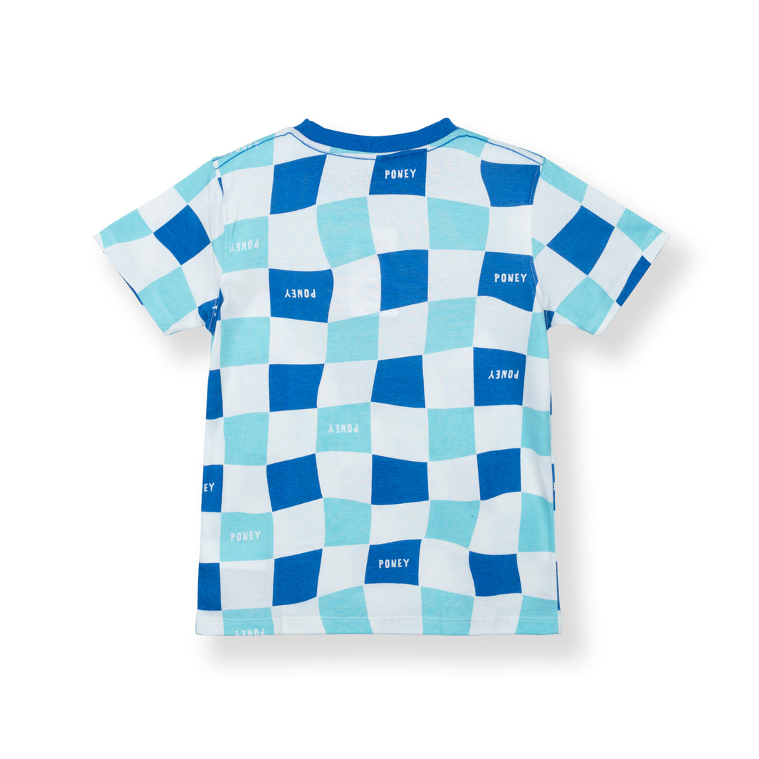 Poney Boys Blue Checkered Short Sleeve Tee