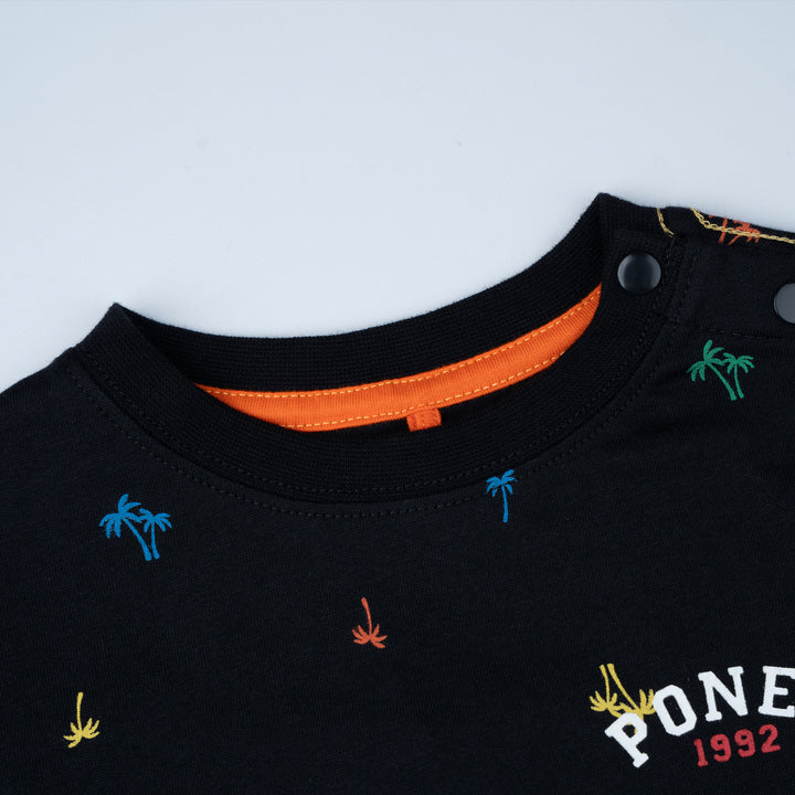 Poney Baby Boys Black Tropicool Vibes Short Sleeve Tee