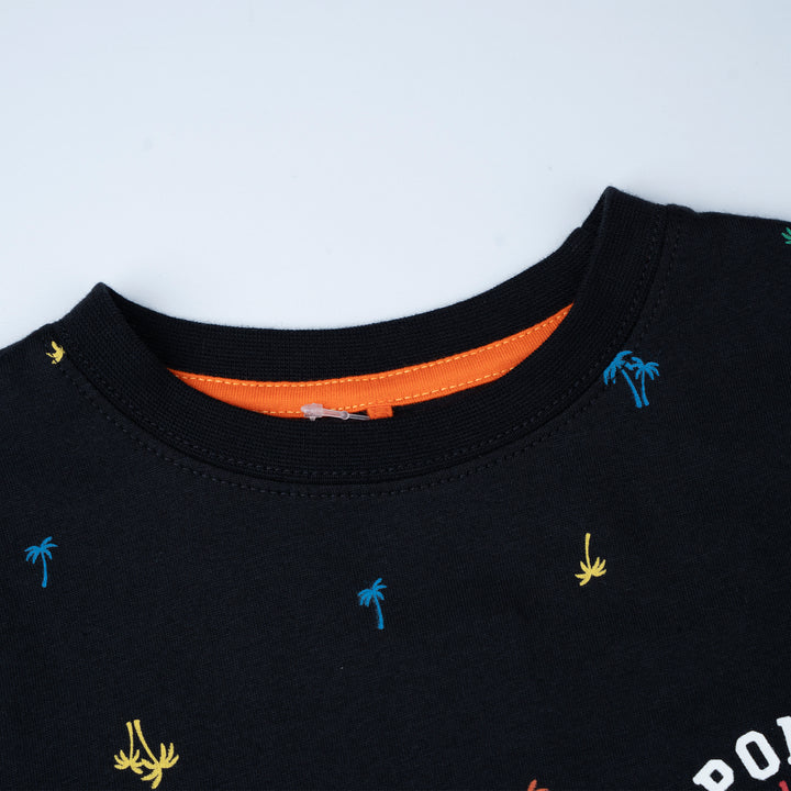 Poney Boys Black Tropicool Vibes Short Sleeve Tee