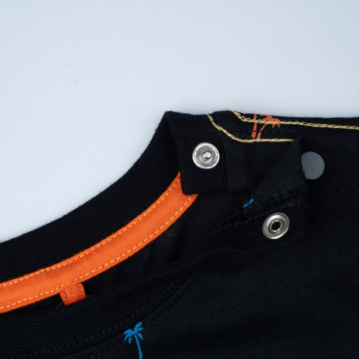 Poney Baby Boys Black Tropicool Vibes Short Sleeve Tee