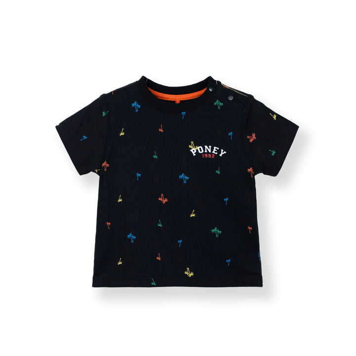 Poney Baby Boys Black Tropicool Vibes Short Sleeve Tee
