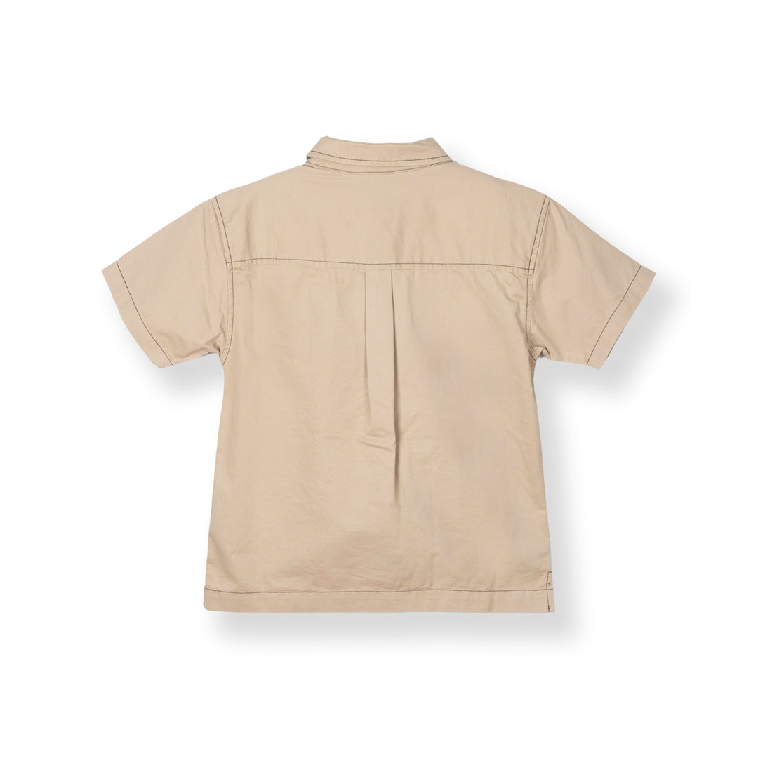 Poney Boys Light Khaki Cargo Short Sleeve Shirt