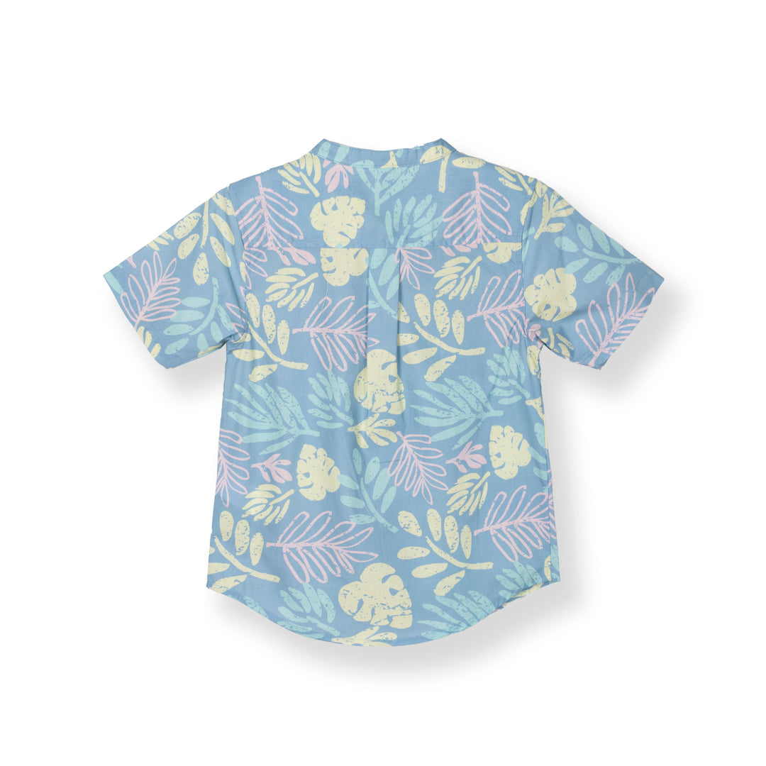 Poney Boys Blue Tropical Short Sleeve Shirt