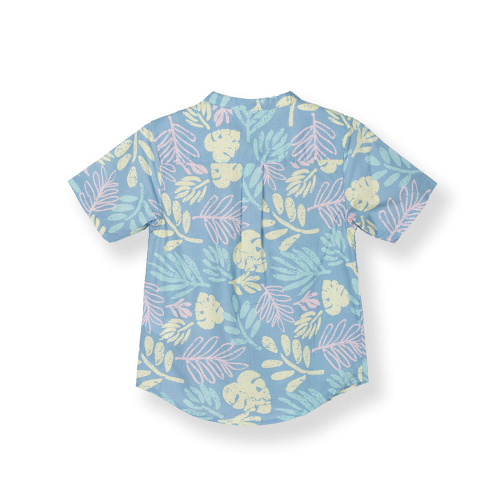 Poney Boys Blue Tropical Short Sleeve Shirt