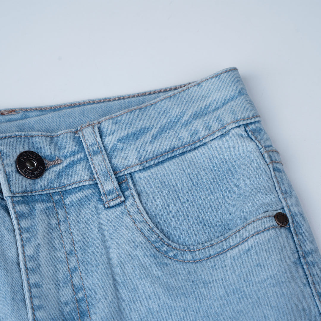Poney Boys Light Blue Regular Fit with Brush Wash Details Jeans