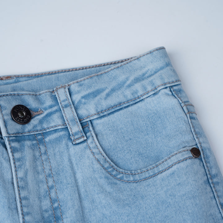 Poney Boys Light Blue Regular Fit with Brush Wash Details Jeans