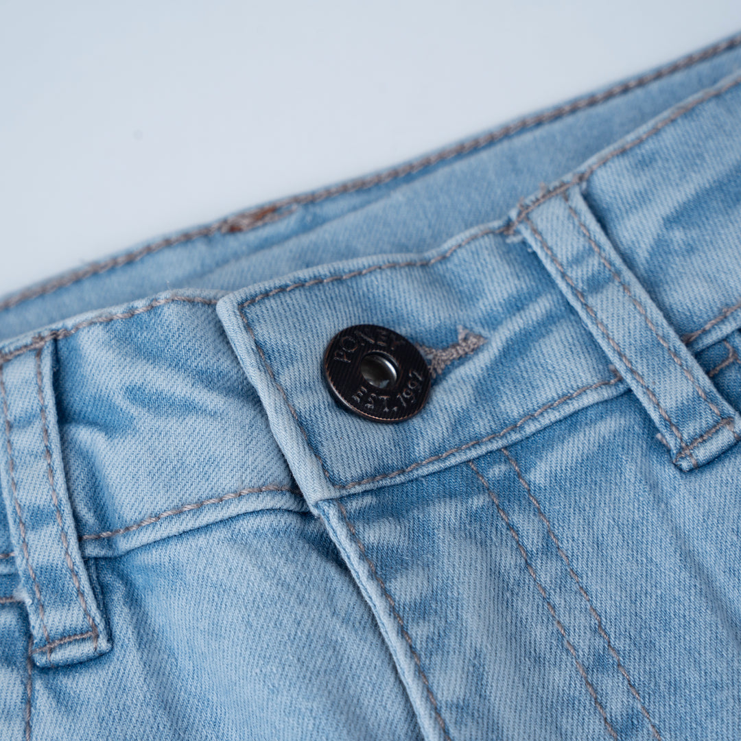Poney Boys Light Blue Regular Fit with Brush Wash Details Jeans