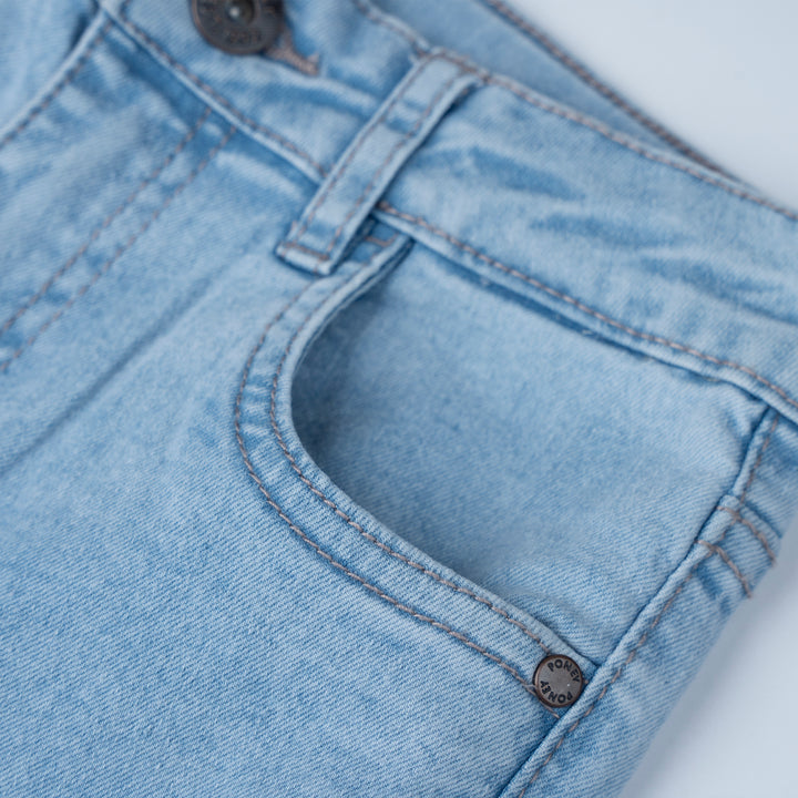 Poney Boys Light Blue Regular Fit with Brush Wash Details Jeans