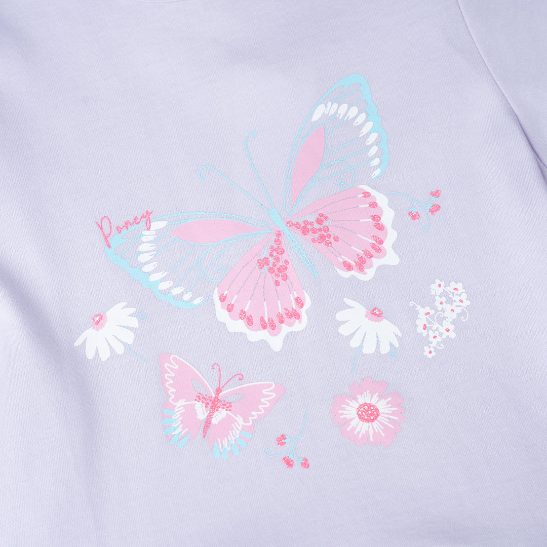 Poney Girls Baby Purple Butterfly Dreams Short Sleeve Dress