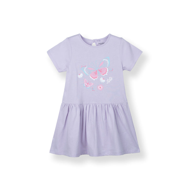 Poney Girls Baby Purple Butterfly Dreams Short Sleeve Dress