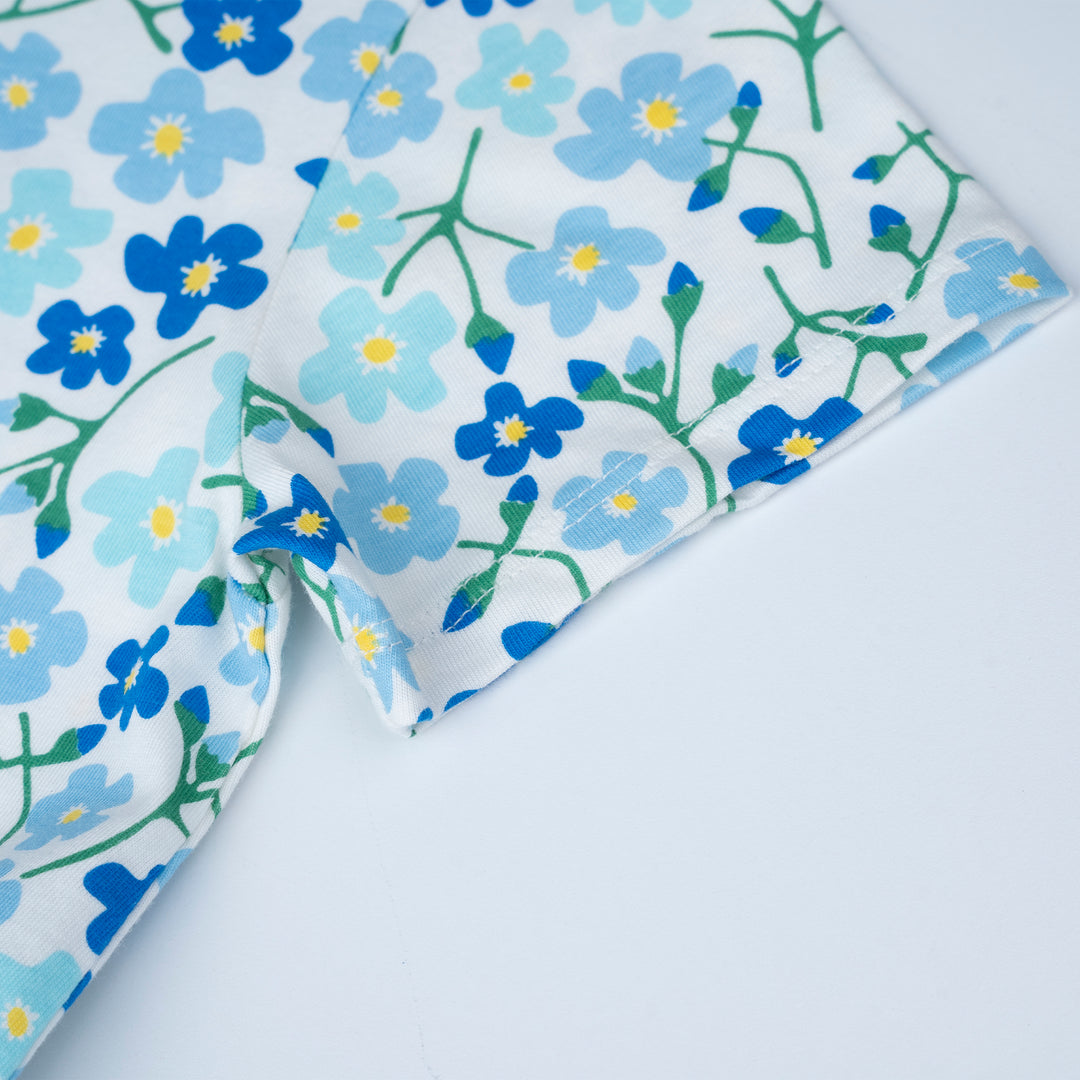 Poney Girls Blue Breezy Blossom Short Sleeve Dress