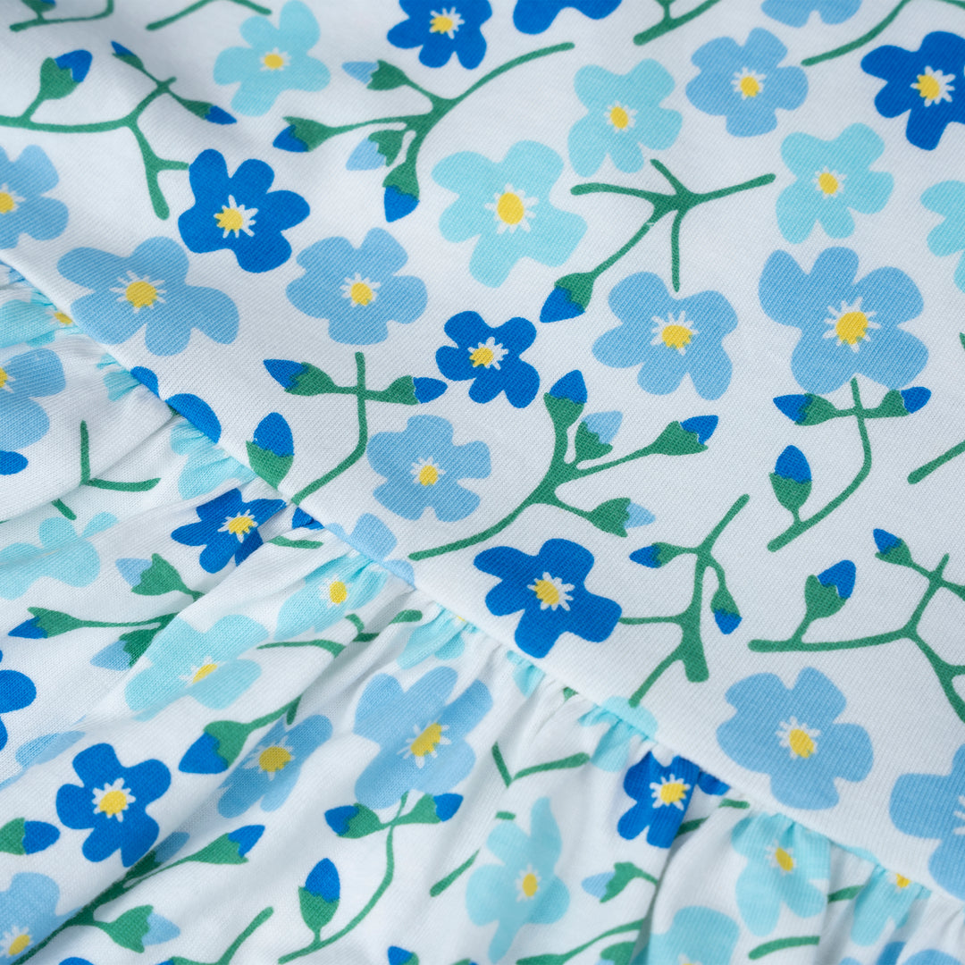 Poney Girls Blue Breezy Blossom Short Sleeve Dress