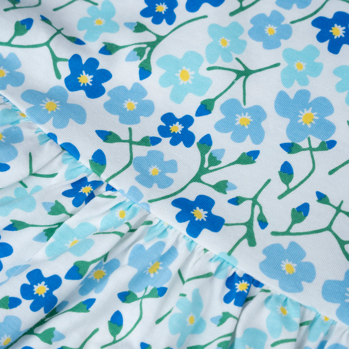 Poney Girls Blue Breezy Blossom Short Sleeve Dress