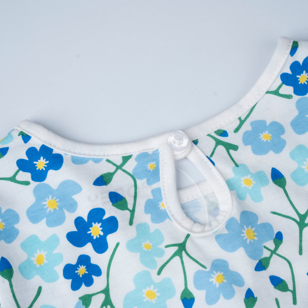 Poney Girls Baby Blue Breezy Blossom Short Sleeve Dress