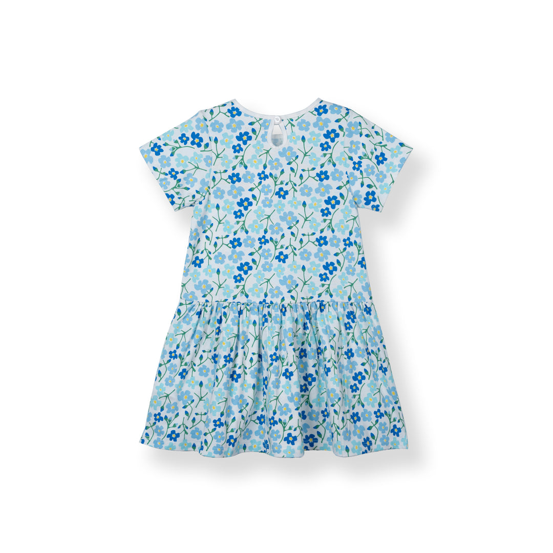 Poney Girls Blue Breezy Blossom Short Sleeve Dress