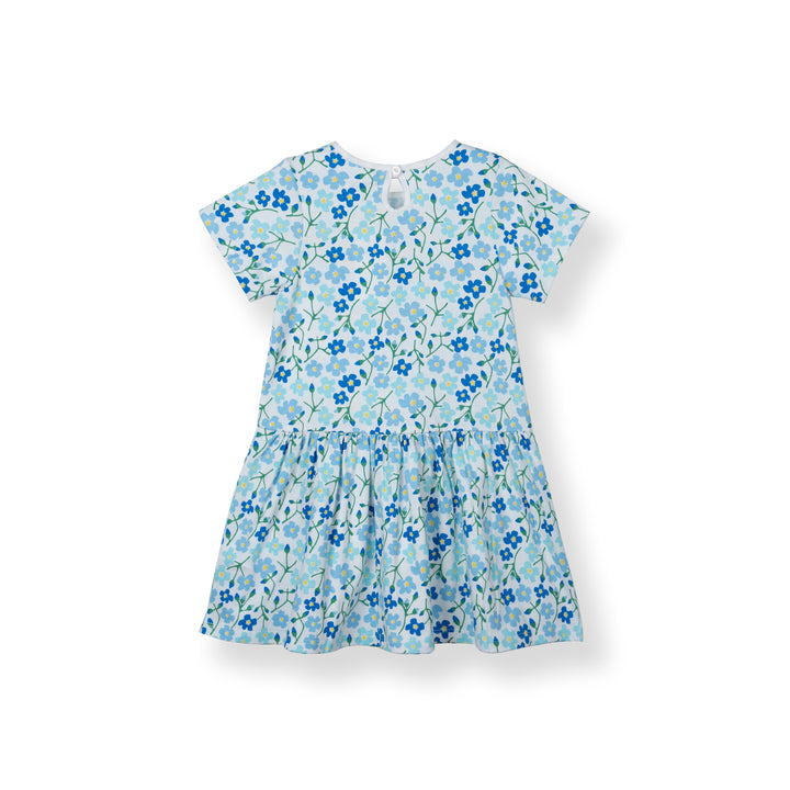 Poney Girls Baby Blue Breezy Blossom Short Sleeve Dress