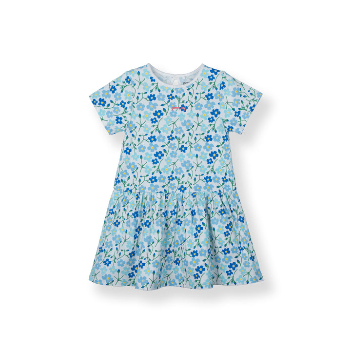 Poney Girls Baby Blue Breezy Blossom Short Sleeve Dress